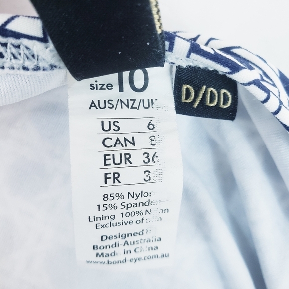 *Last Chance* Bond-eye Australia Tankini Swimsuit Top Navy White Geometric - Picture 8 of 8